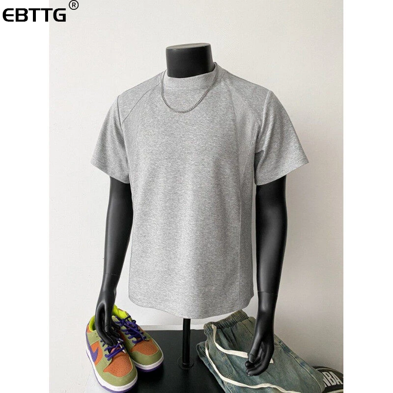 EBTTG「NOLOGO 太空棉」280g重磅正肩短袖t恤男宽松圆领健身半袖