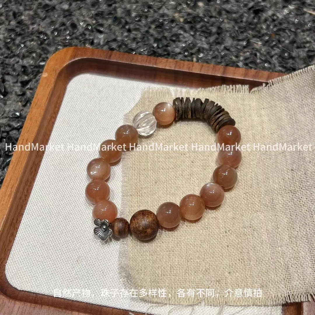 925银手链 JIUJIU【橙月光】手工气质百搭复古小众简约单圈1118