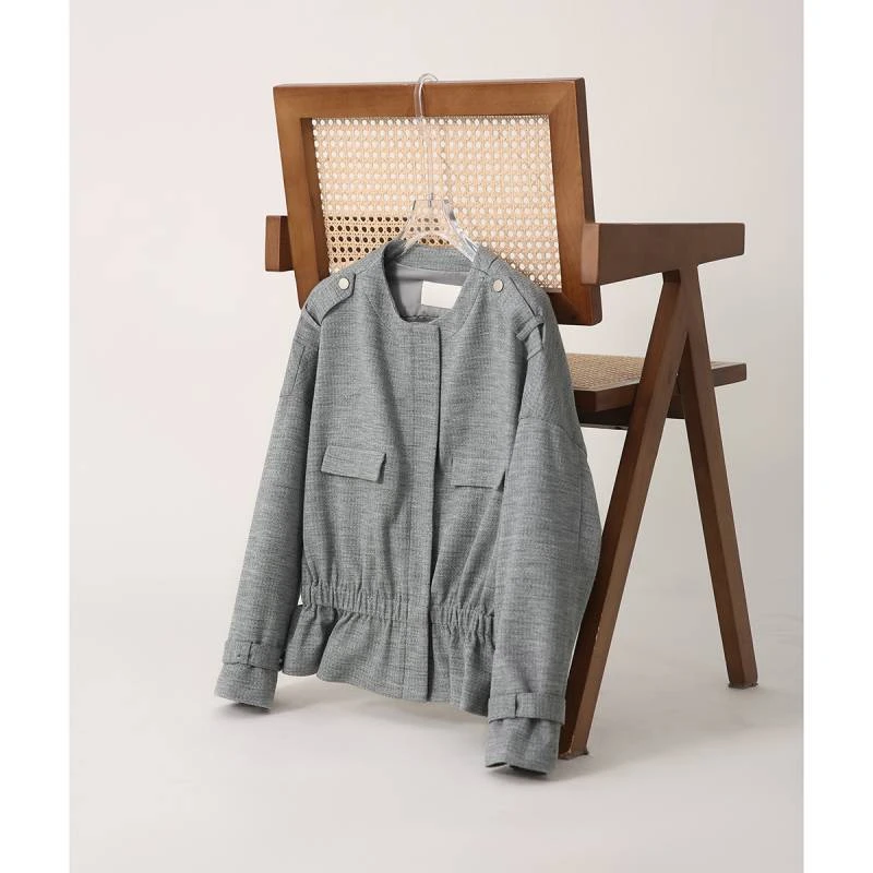 【九月木兮】时髦提花肌理高收腰质感含羊毛外套S81222WTGSG