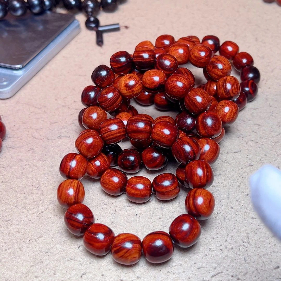 手串/手链小叶紫檀1.5老型琴料火焰纹鳞底金星黑线