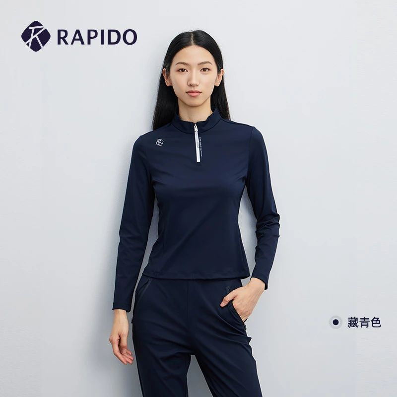 RAPIDO雳霹道2025年早秋女士运动休闲半拉链圆领套头衫CP5741L01