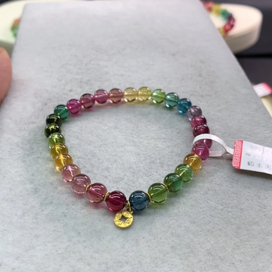 【闪购商品】手链未镶嵌碧玺碧玺艳丽色标单圈6.3