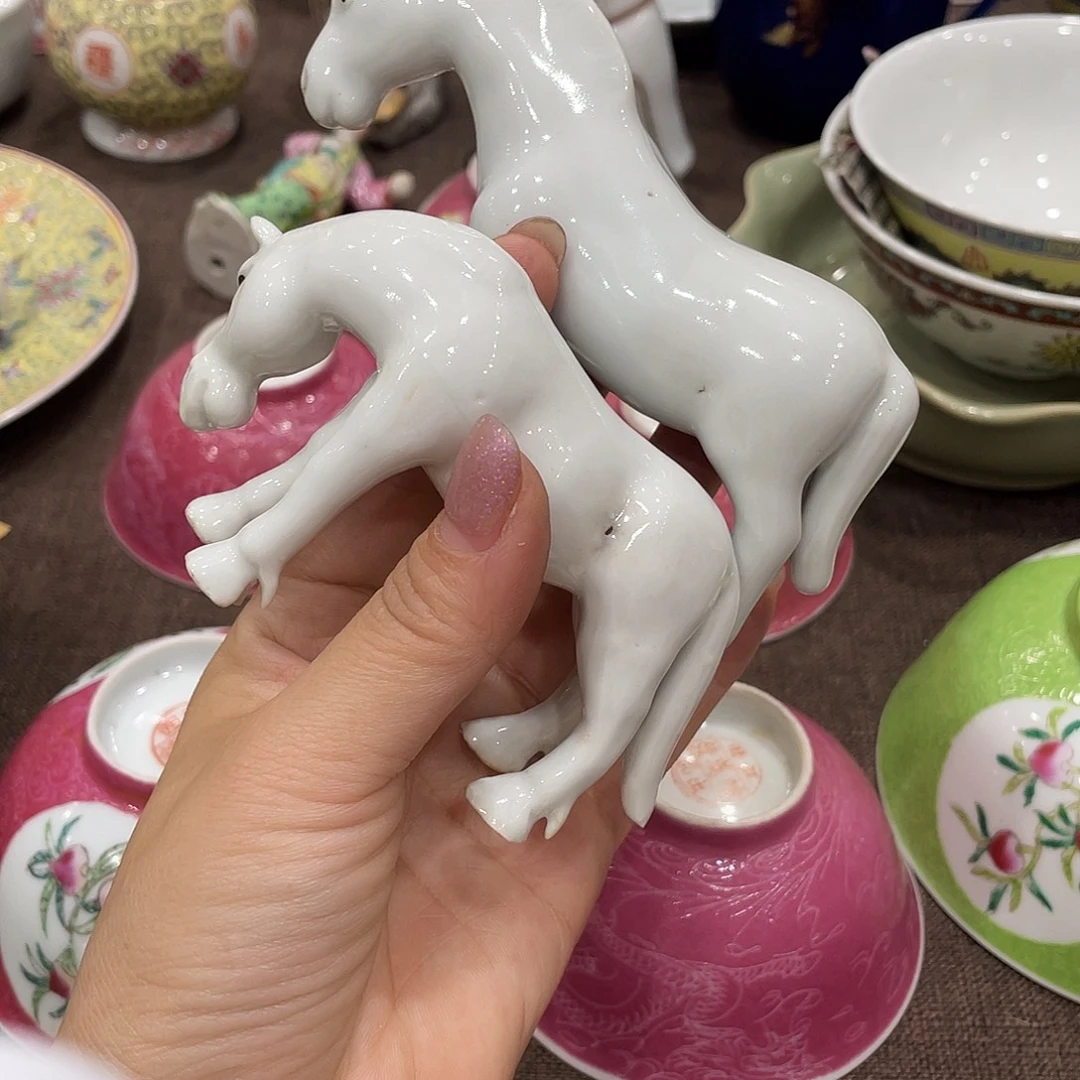 行****瓷片景德镇雕塑瓷厂小马