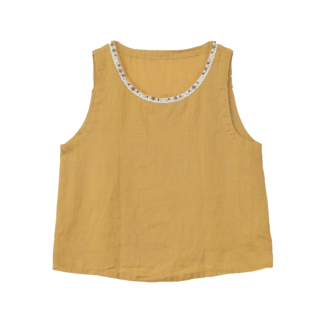 【麻念】衣长55 100%苎麻夏季新款宽松休闲无袖小衫女C150