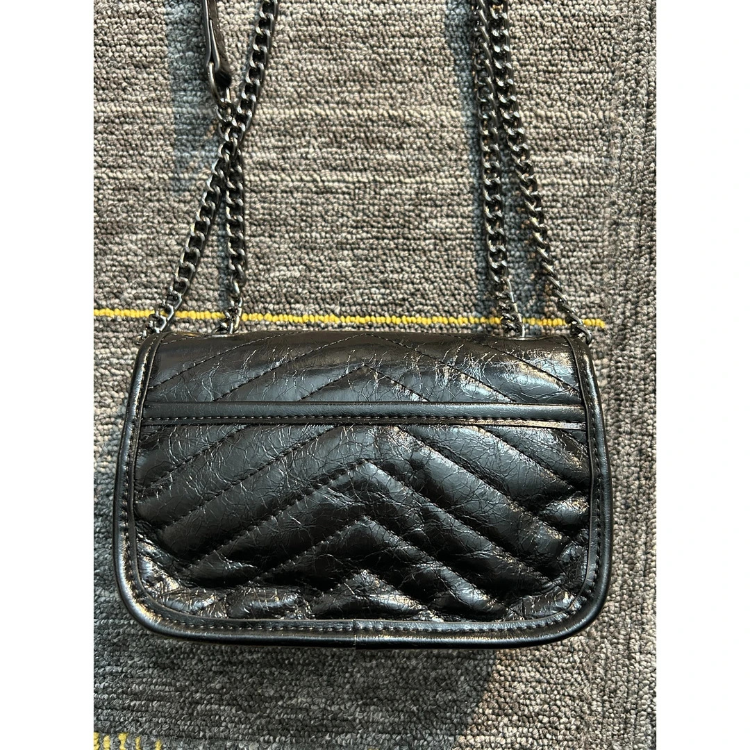 TOLEX2025新款手工时尚女包小mini横邮差黑色