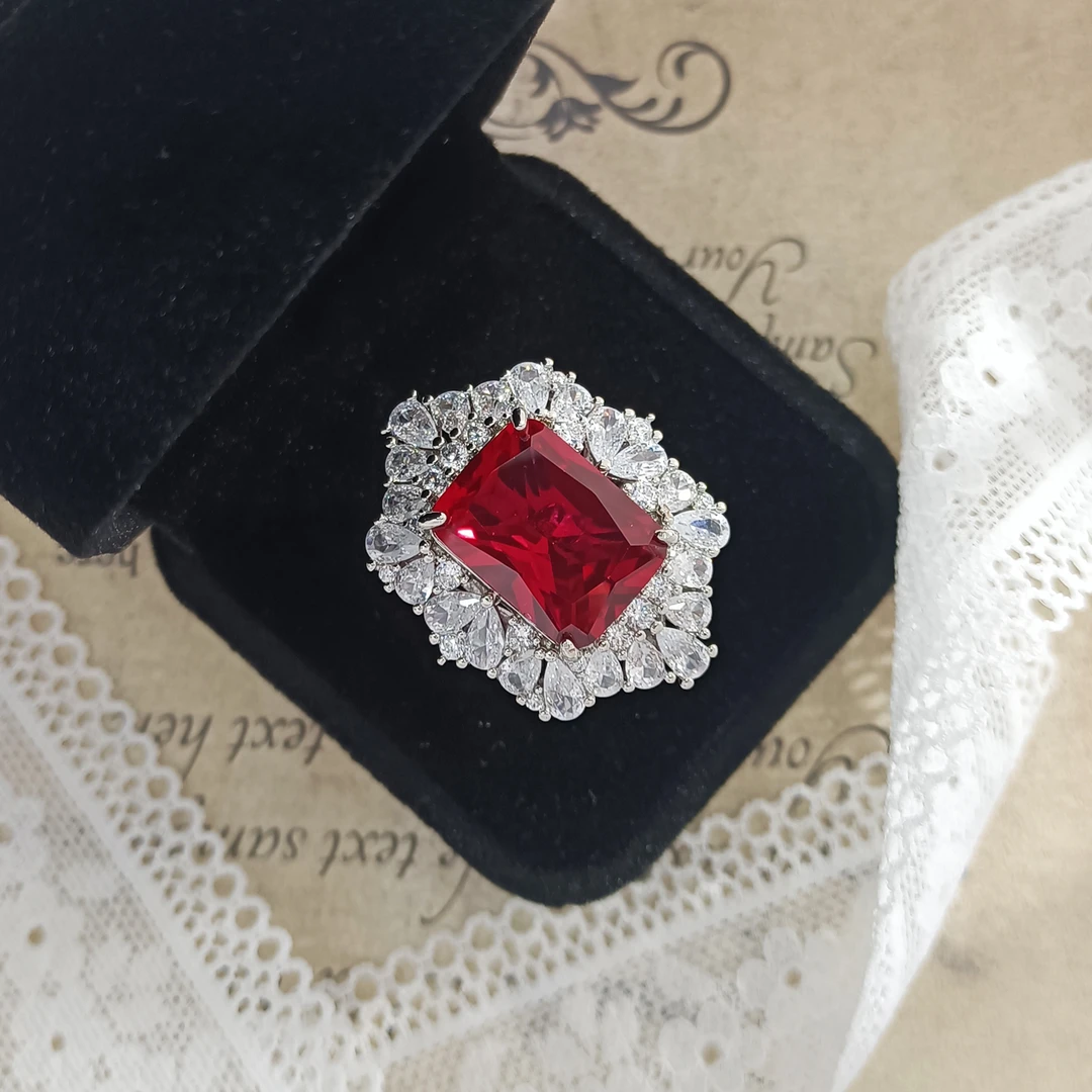 铜合金合成锆石戒指 K1ZSS-31915  戒指时尚轻奢气质小众设计