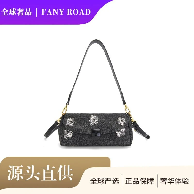 [MB-BZ]新款黑灰色法棍包时尚百搭多功能手提单肩女包FR258001黑