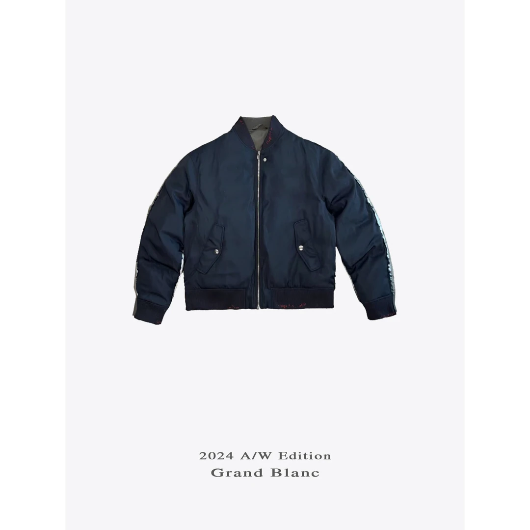 Grand Blanc “新意交织”AB面撞色拼接尼龙素材飞行员羽绒夹克