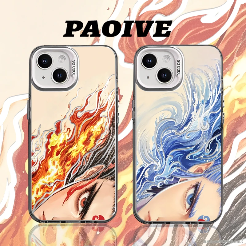 哪吒敖丙横版适用于创意小众苹果华为一加小米手机彩银防摔壳Paoi