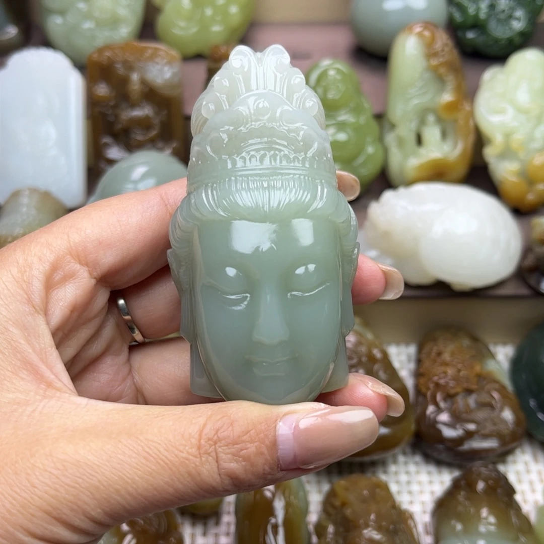 暗***迷和田玉未镶嵌把件