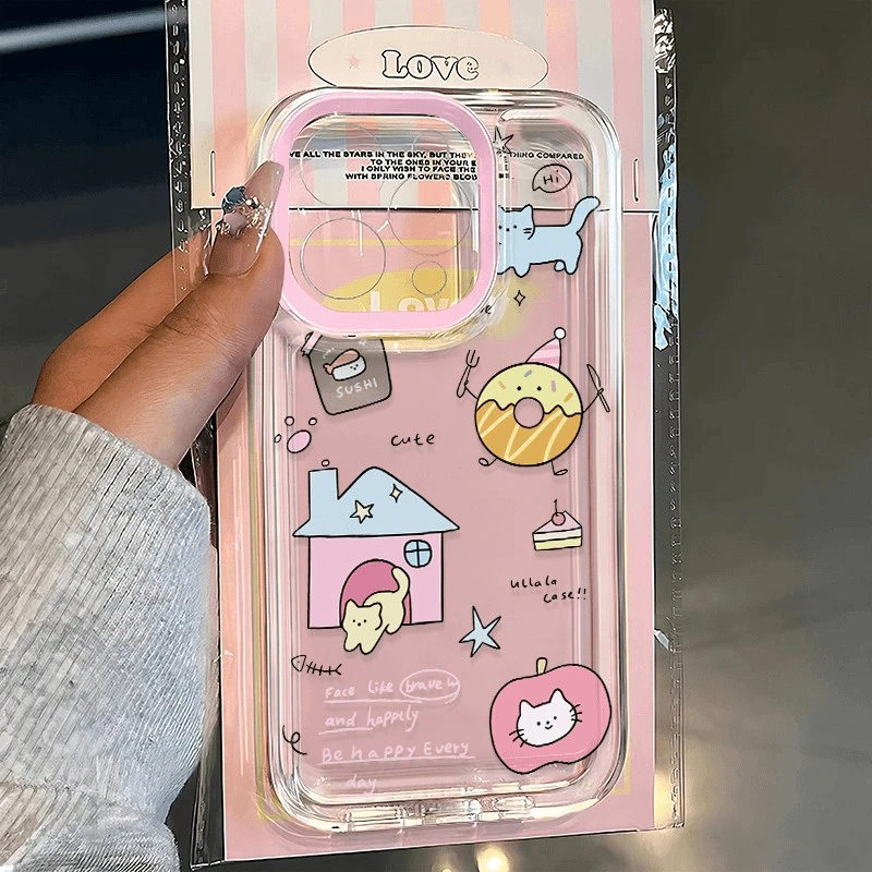 房子小猫咪适用苹果16PROMAX手机壳iPhone15软14全包13可爱12防摔