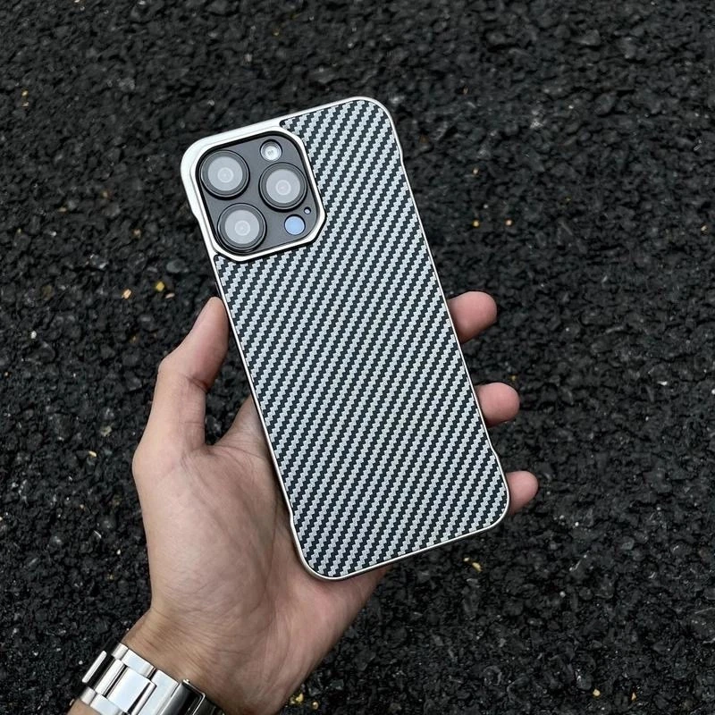 【无边框碳纤纹】苹果16promax手机壳超薄适用iPhone13/14/15防摔套