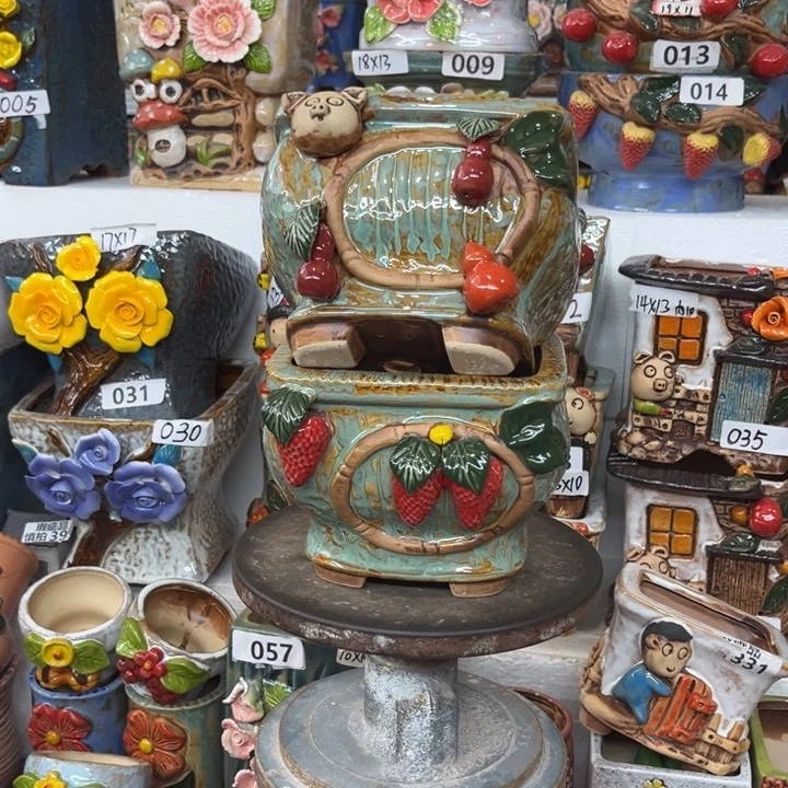 紫砂花盆粗陶材质多肉花盆