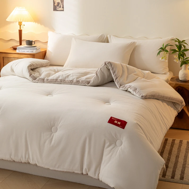 新品秋冬被立体春秋被冬被舒适柔软薄被子厚被子保暖加厚被芯纯色