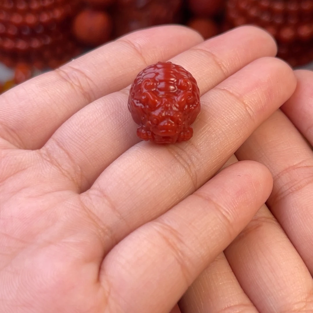 南红玛瑙天然川料瓦西牛血色龙龟16mm尺寸未镶嵌