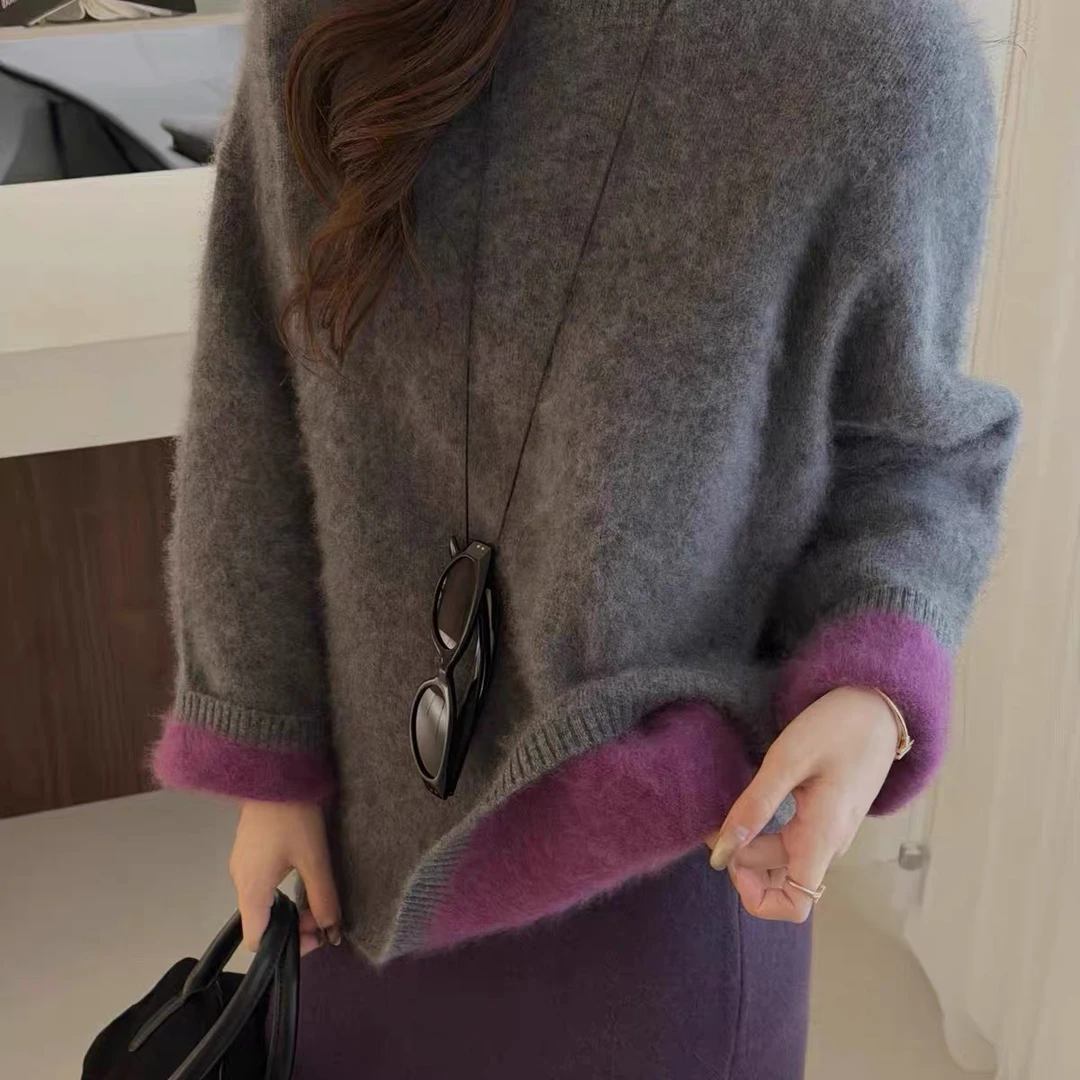 时尚羊绒拉绒圆领上衣 5668