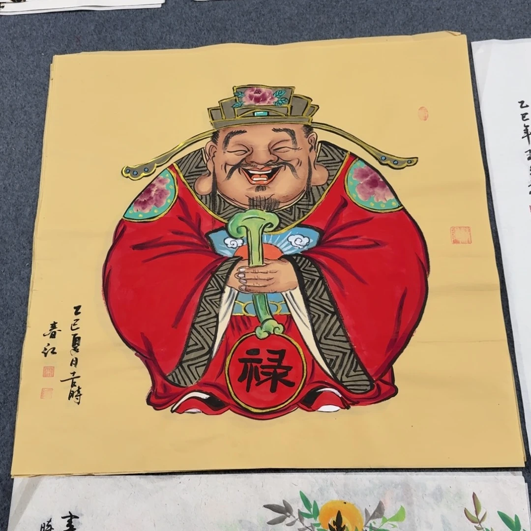 国画四尺斗方70X70纯手绘作品