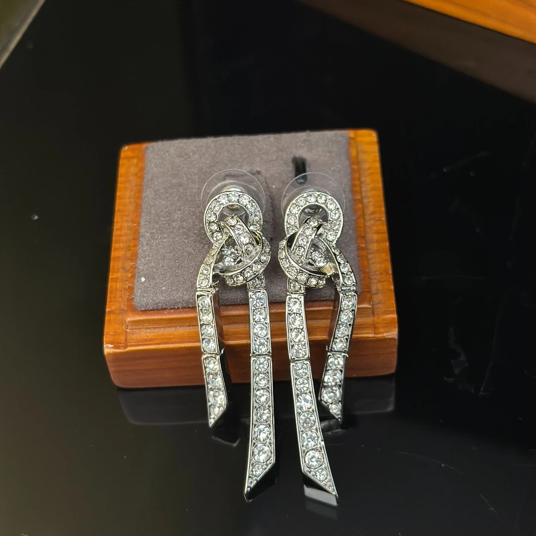 锌合金耳饰 耳环轻奢蝴蝶结手工缎带元素耳饰