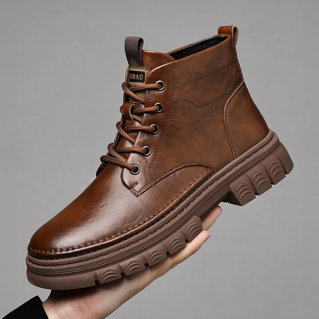 2025新款马丁靴男鞋中帮皮鞋高帮鞋皮靴工装靴冬季加绒棉鞋男靴子