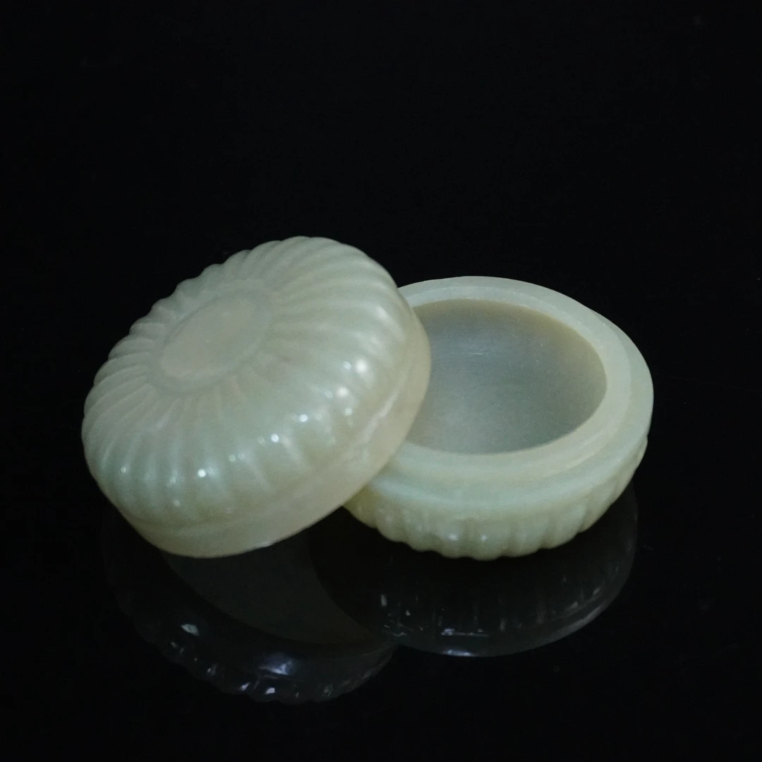 清代和田玉盖盒419551*古玉*传承