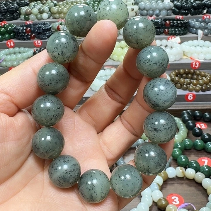 未镶嵌手链和田玉新疆青花卡16