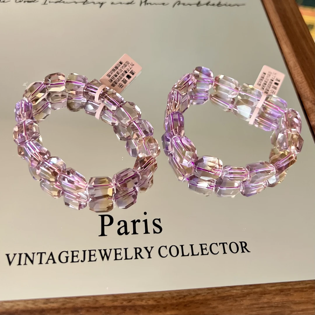 菁川*紫黄晶共生水晶手串（财富贵人多多 升职开大单）多样性发一