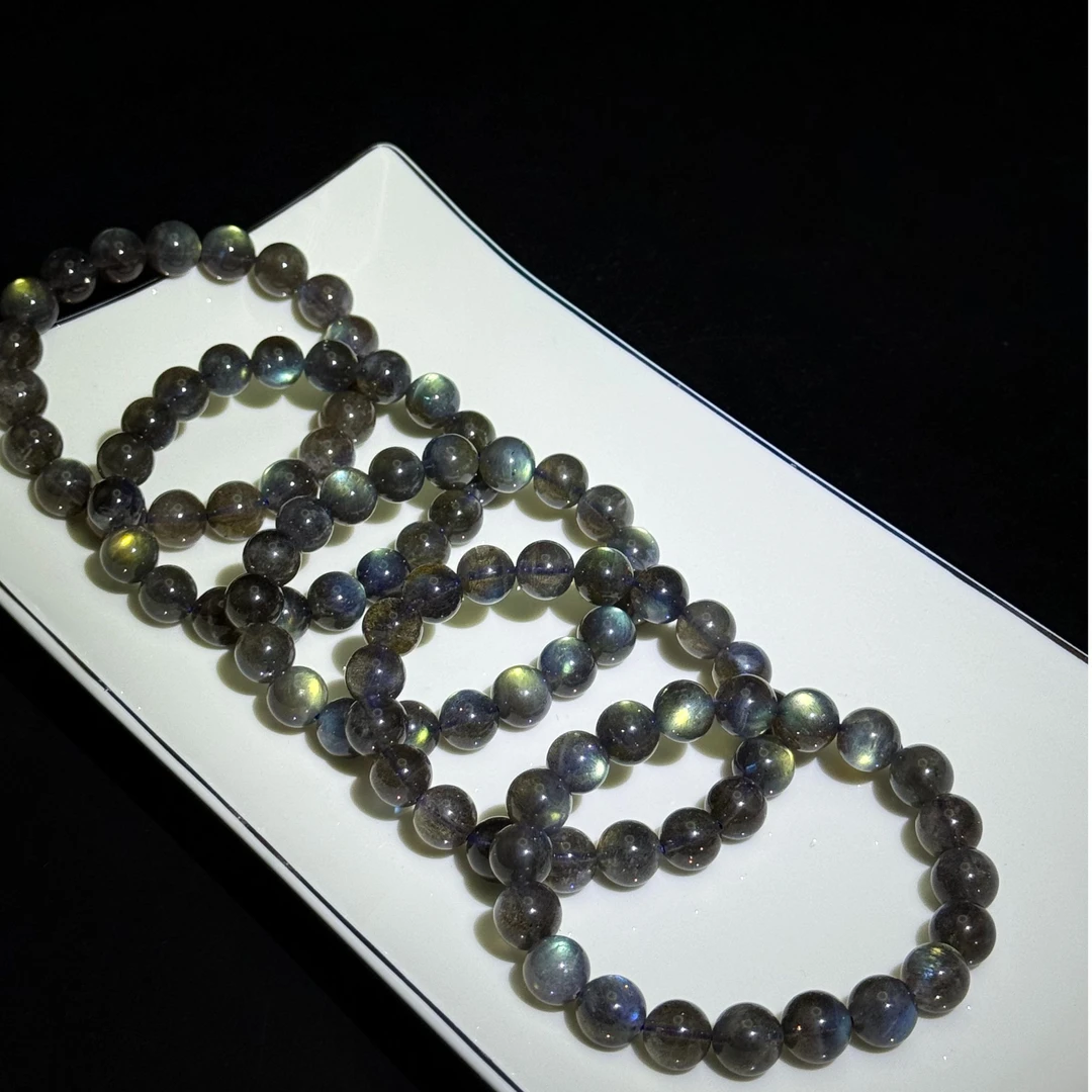 【父子珠宝】天然黑体双光感高阶灰月光手串 D2510 多样性发其一