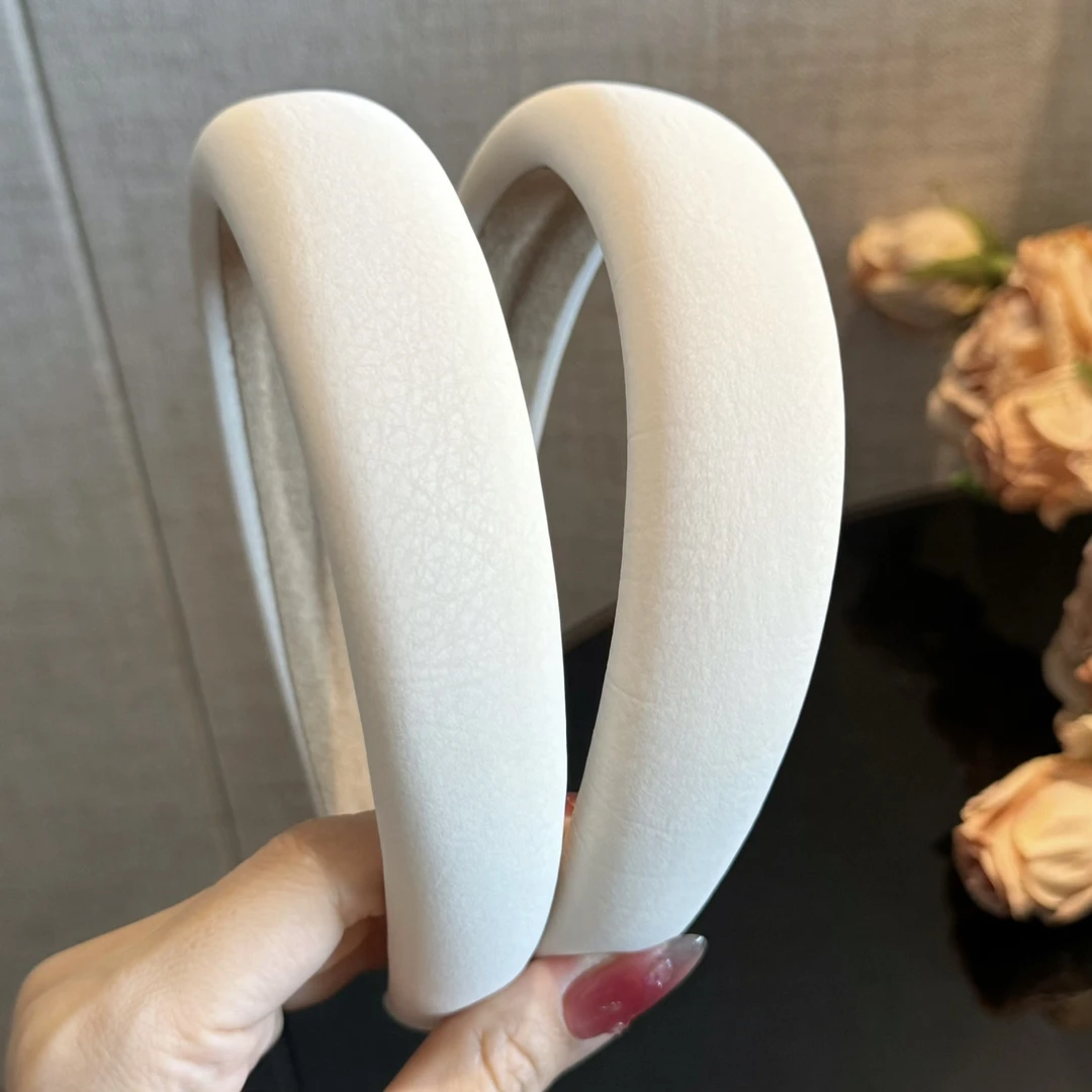 杨杨babytime法式洋气纯色海绵高颅顶发箍超轻裸感百搭仿皮纹发饰