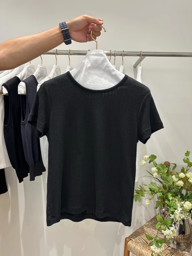 常规纯色T恤三分袖抗起球插肩袖FO
