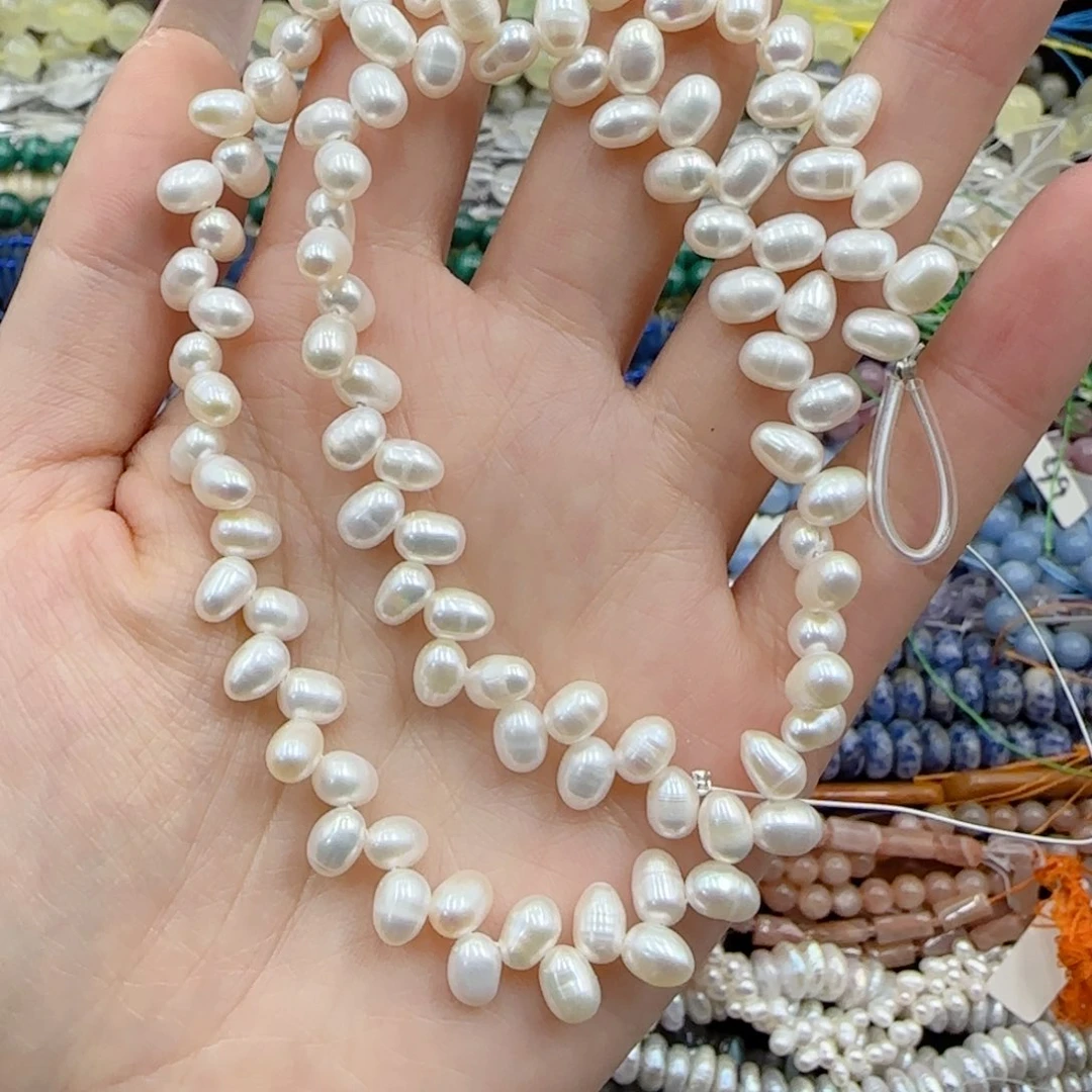 玛瑙/玉髓未镶嵌珠宝半成品淡水珍珠麦穗一条