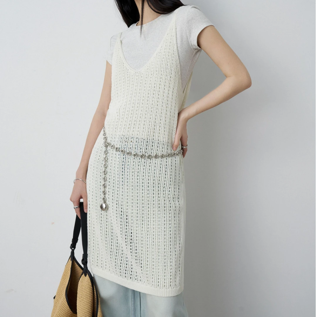 Moprobably李予诺「夏威夷海边」短袖镂空罩衫L5147151+L5180012