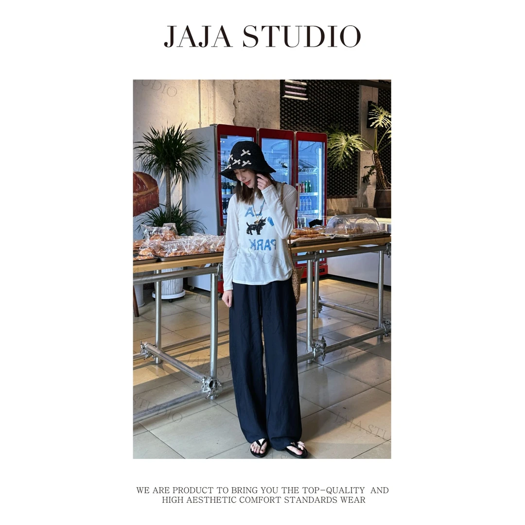 『JAJA佳一』松弛老钱~会呼吸的天丝亚麻超显瘦长裤