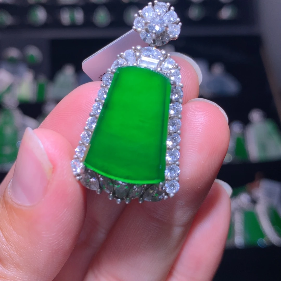 【闪购商品】翡翠银S925镶嵌颈饰天然翡翠