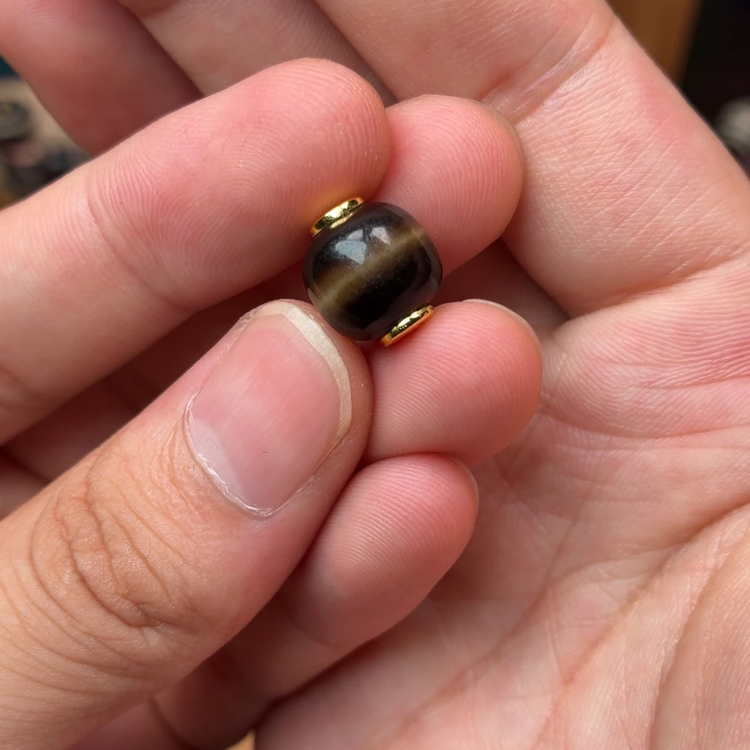玛瑙/玉髓未镶嵌配饰黑金一线配饰10.8mm