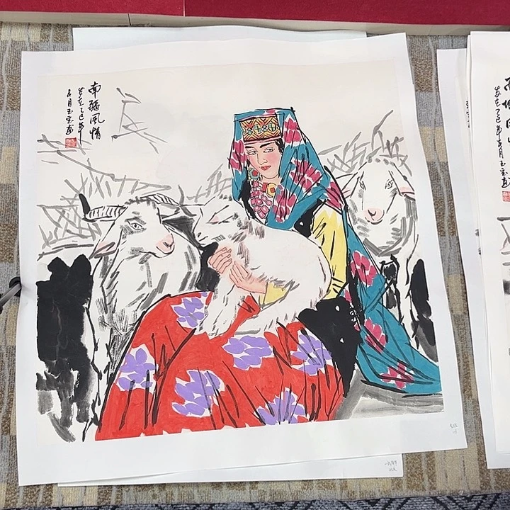泰***松国画李玉宝四尺斗方人物赵