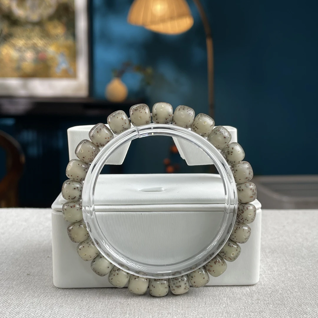 510《文星菩提》 原生态星月同枝果石玉料9X8mm 多样性发货