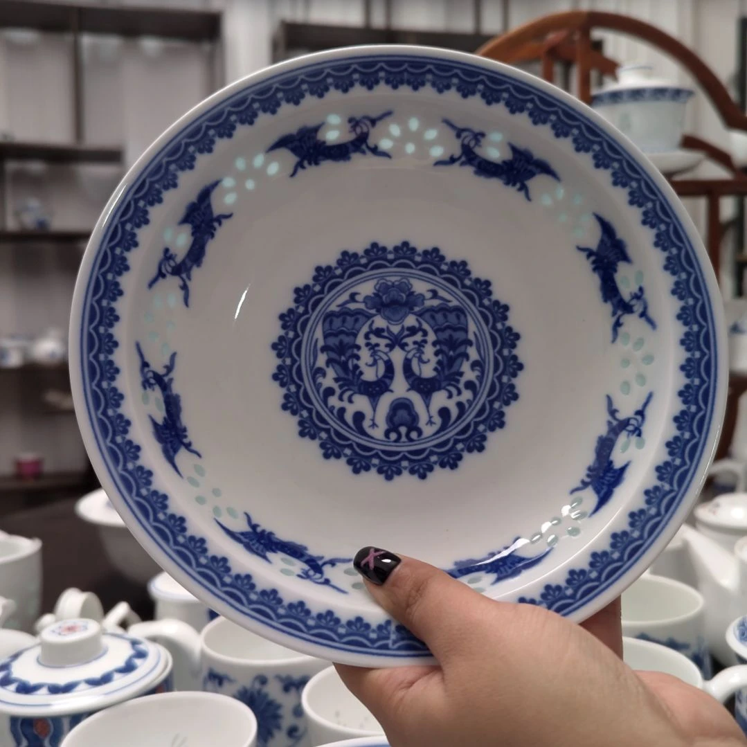 陶瓷孔雀8寸窝盘两只装