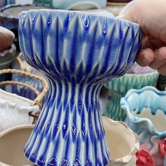 多肉绿植陶瓷花盆9.9包邮，有孔