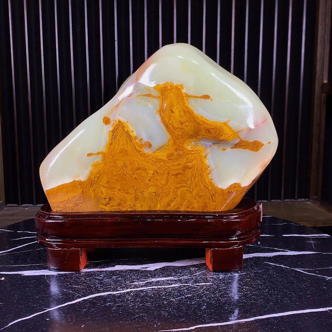 玉中东伊朗古青原石摆件