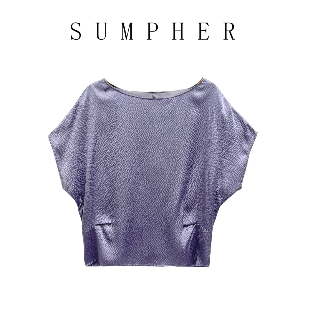 LAI睐折扣女装新款洋气通勤百搭紫女上衣-18657