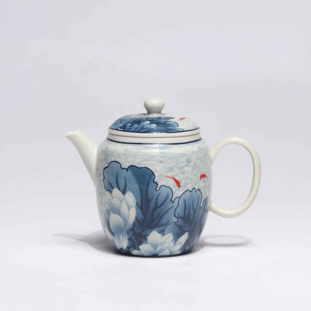 【非遗茶空间】荷趣莲莲文婷壶 中式瓷杯茶道茶具
