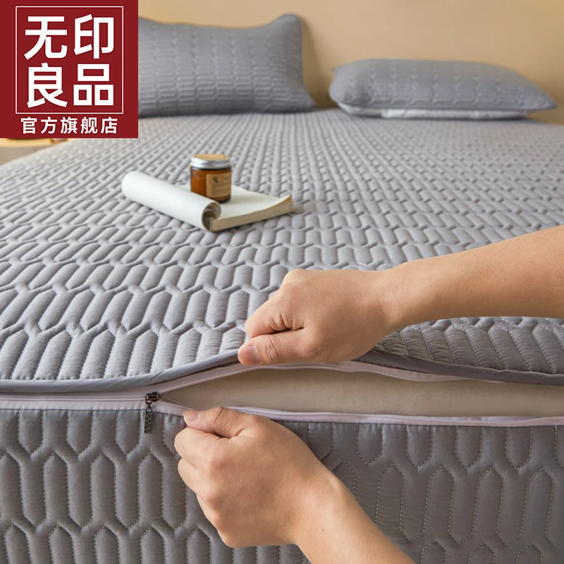 【无印良品】全棉防滑四季通用固定防滑床笠透气加厚床罩保护套罩