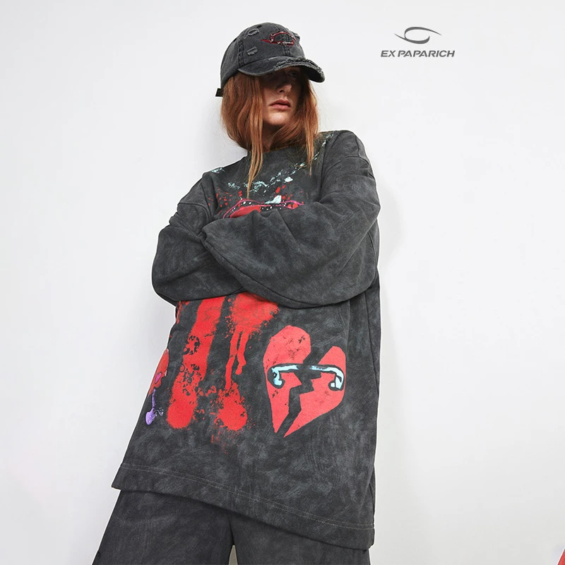 Grunge Skull印花长袖T -PRINTED LONGSLEEVE T-SHIRT