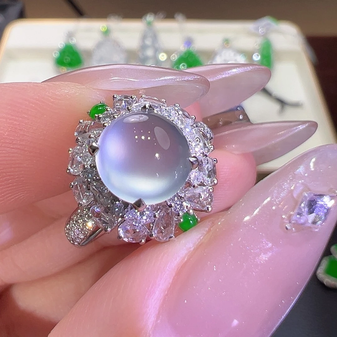 翡翠18K金镶嵌戒指翡翠