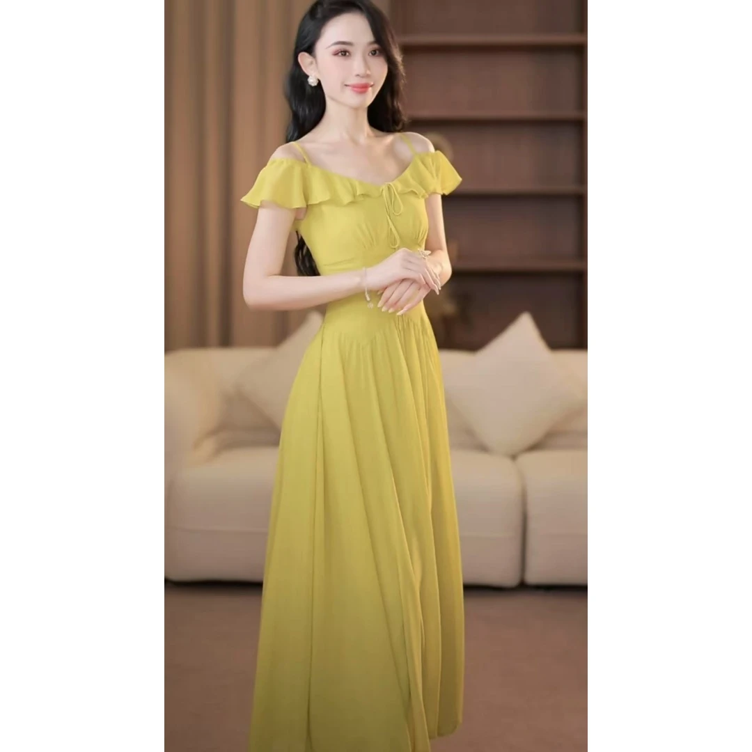 【yola】鸡尾酒夏季新款高级法式气质显瘦A摆连衣裙-YL11634