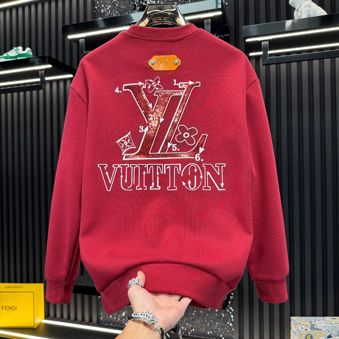 CALTOKROSA欧货男士高端刺绣圆领卫衣2025新款春秋长袖男打底衫潮