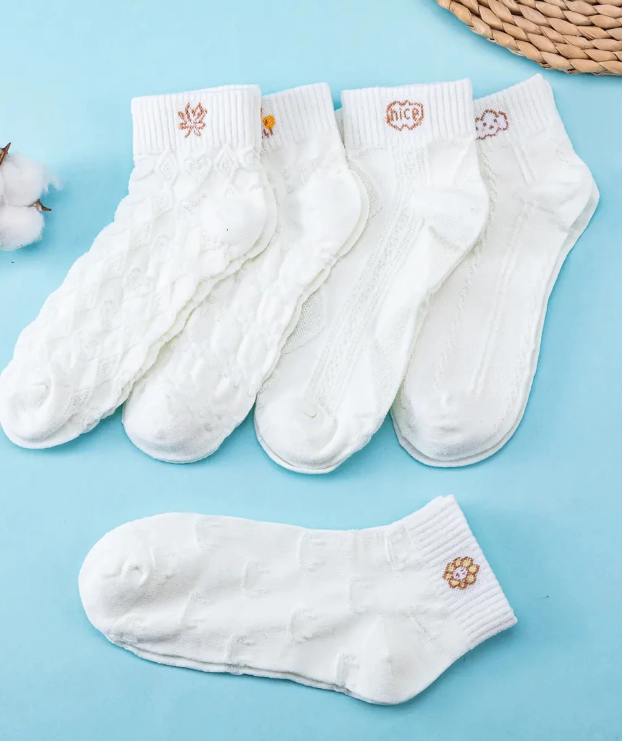 新款小白袜春夏秋白色袜子短袜短筒袜舒适透气薄款百搭夏季