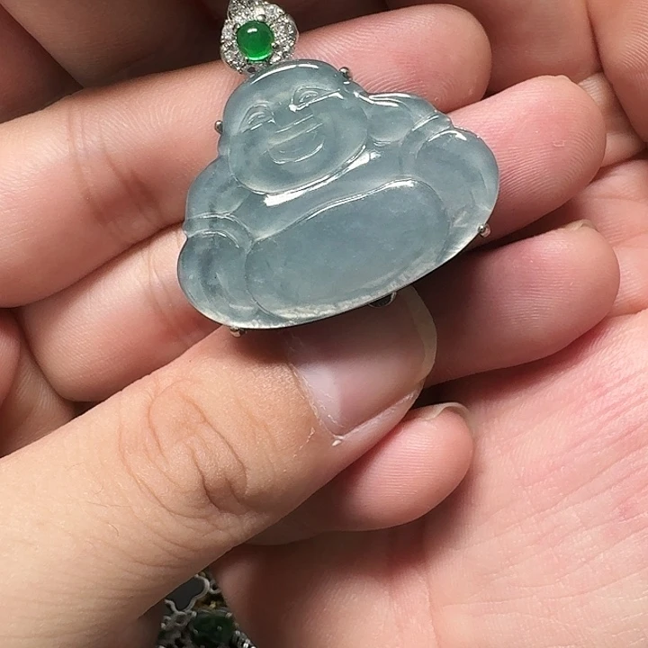 翡翠未镶嵌颈饰天然A货翡翠放漏