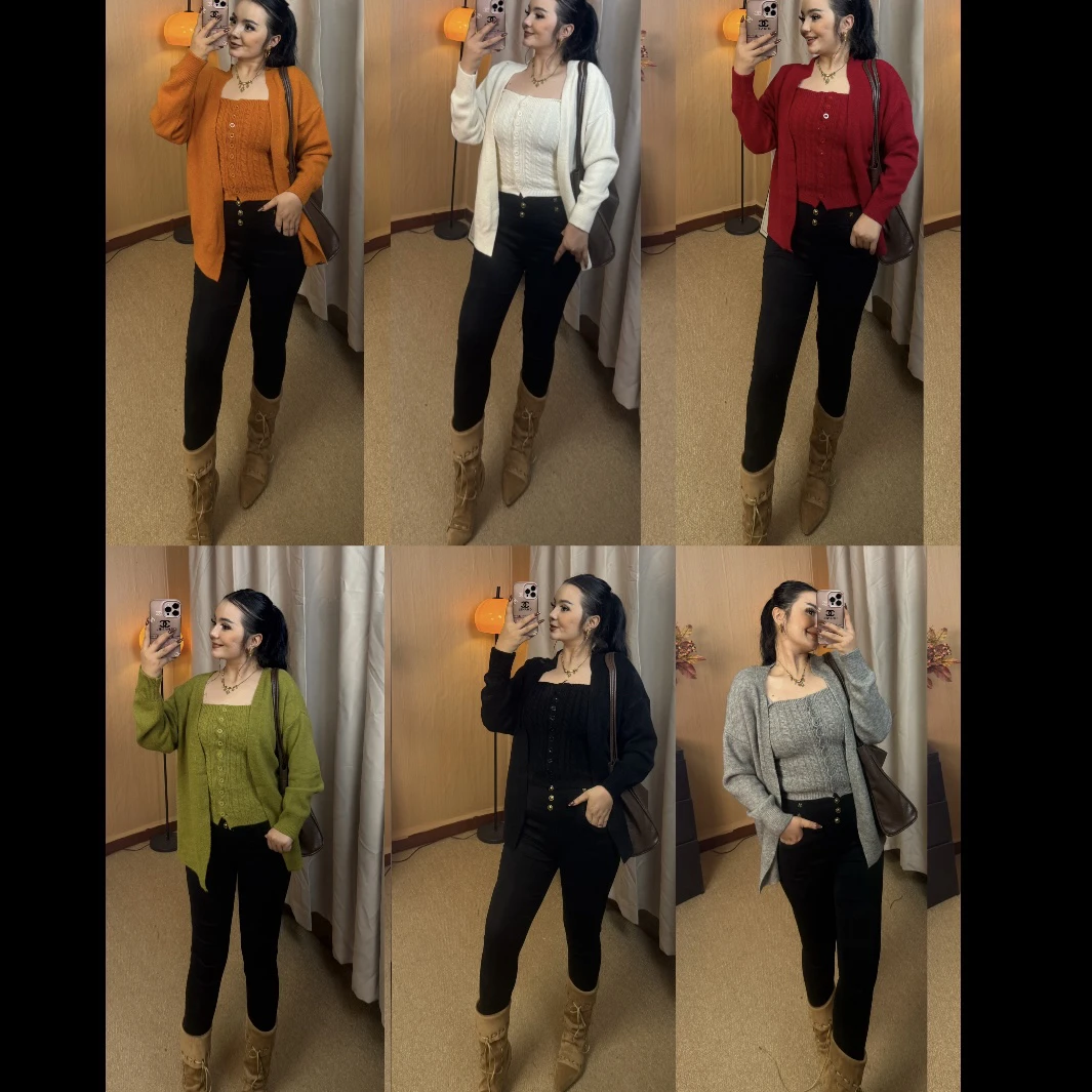 Rayhan三件套新款时尚百搭高弹休闲显瘦黑色蜜桃牛仔裤