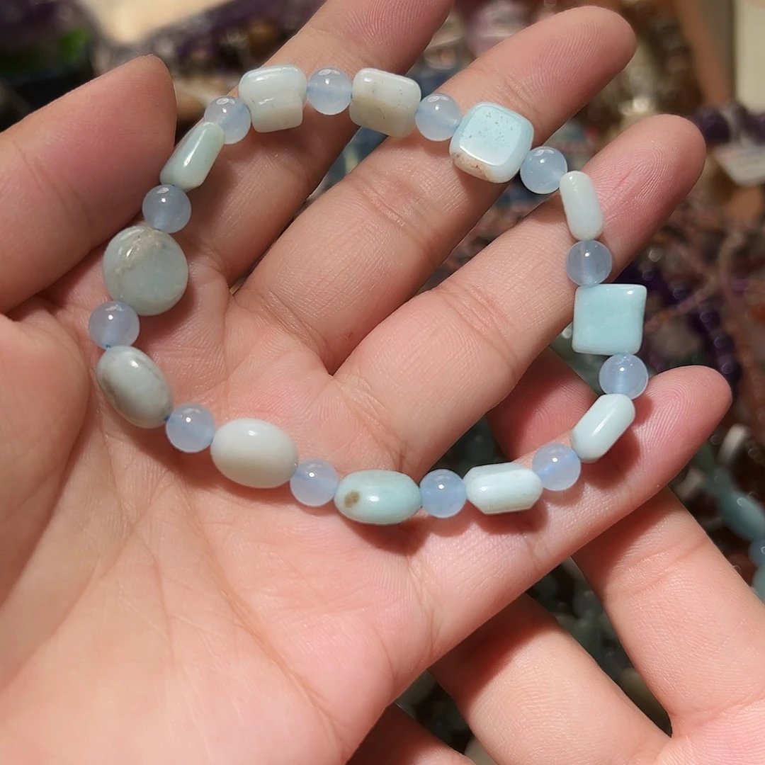 水晶手链未镶嵌天河石原石